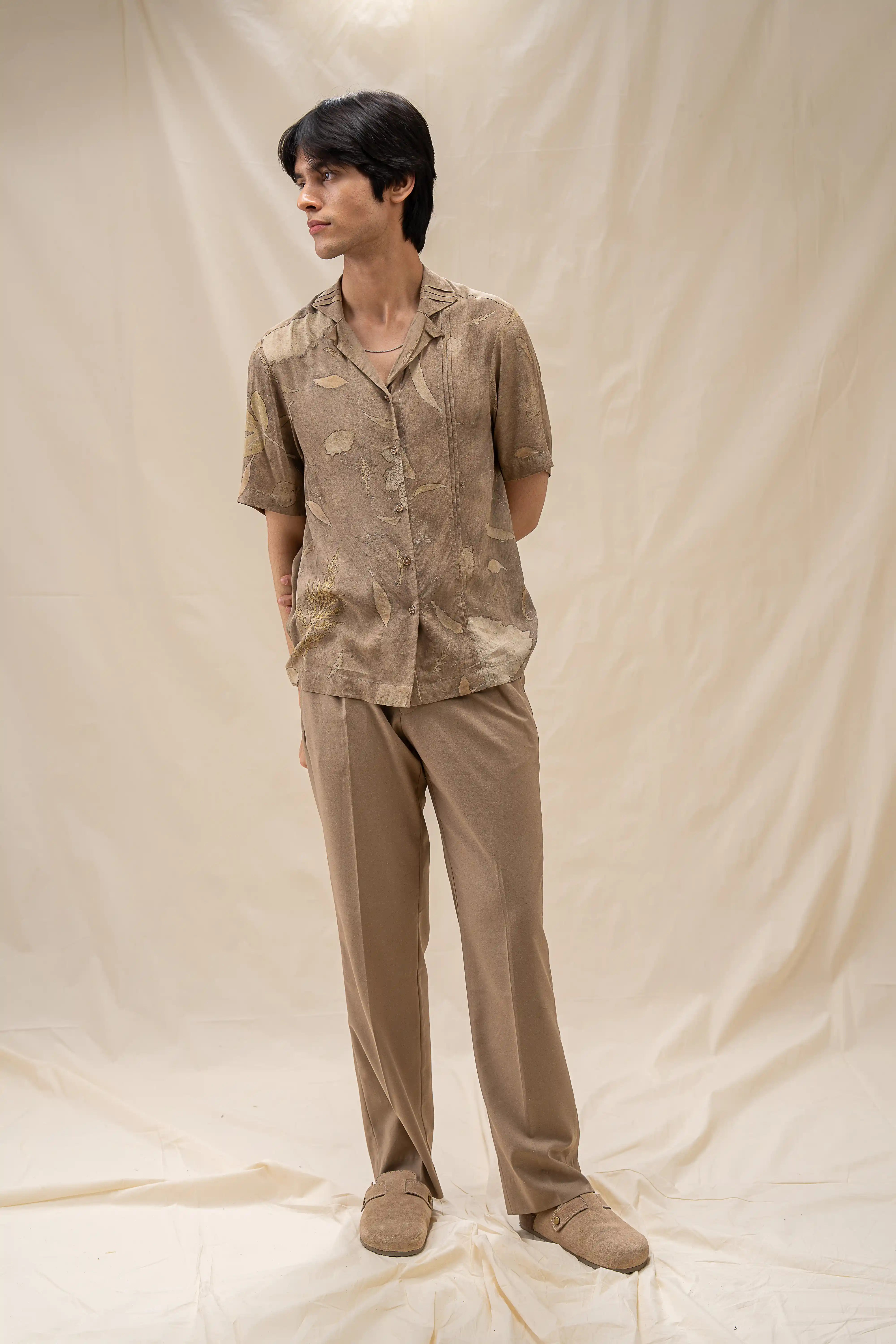 Welch Button-Down Shirt in natural fabric showing clean lines and classic styling